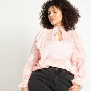 Burnout Ruffle Blouse